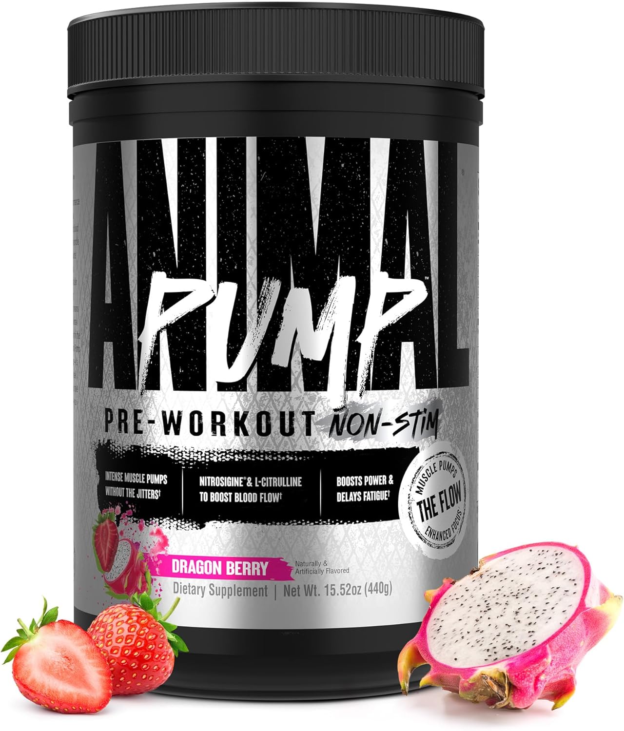 Animal Pump NS Stim-Free Pre Workout Powder for Men & Women - Dragon Berry, 440g