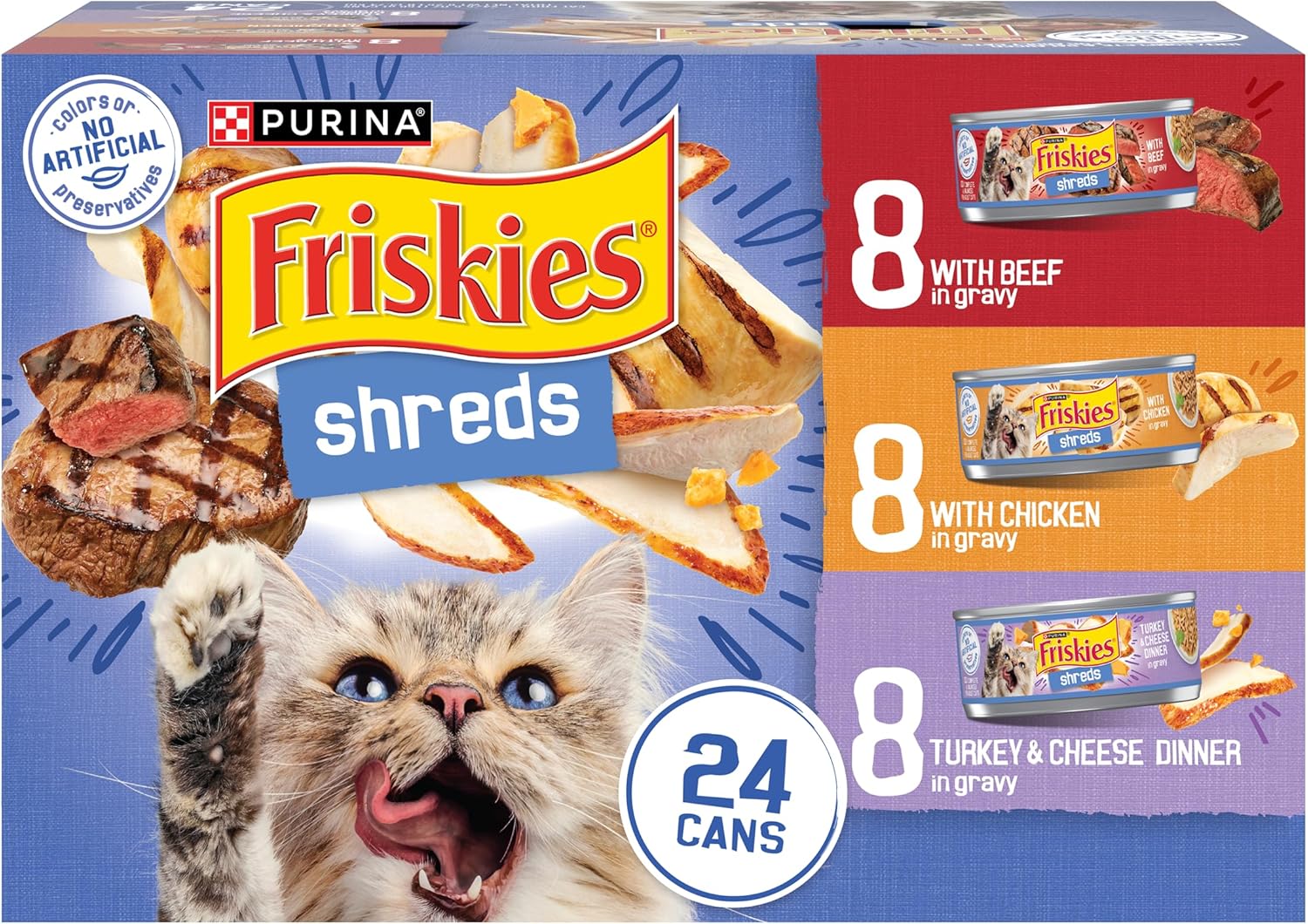 Purina Friskies Gravy Wet Cat Food Variety Pack  - (Pack of 24) 5.5 oz. Cans