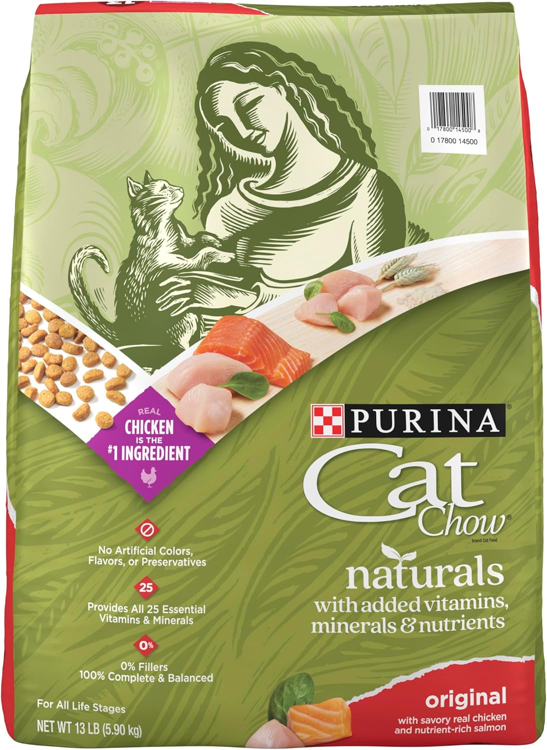 Purina Cat Chow Naturals With Added Vitamins, Minerals and Nutrients - 13 lb. Bag