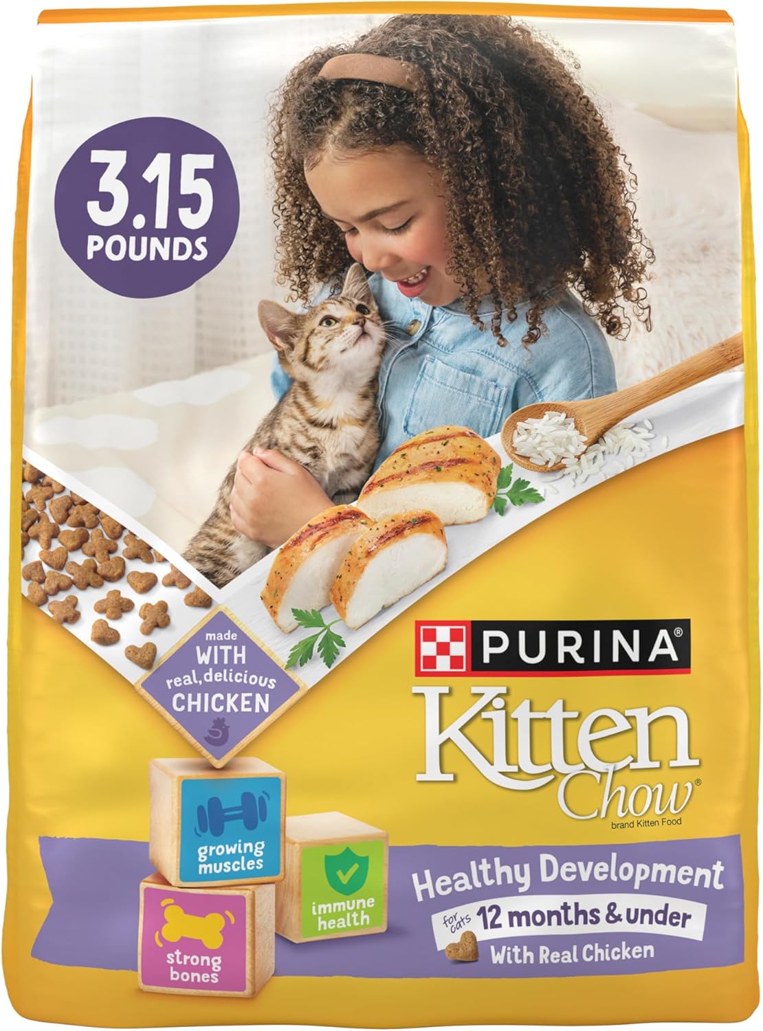 Purina 1780015021 Kitten Chow 3.15 Lb. Chicken Flavor Dry Kitten Food