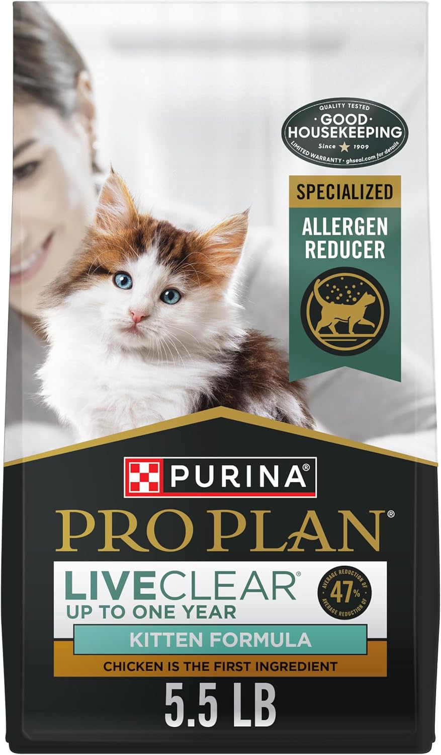 Purina Pro Plan LiveClear Dry cat Food for Kittens Cat  - 5.5 lb. Bag