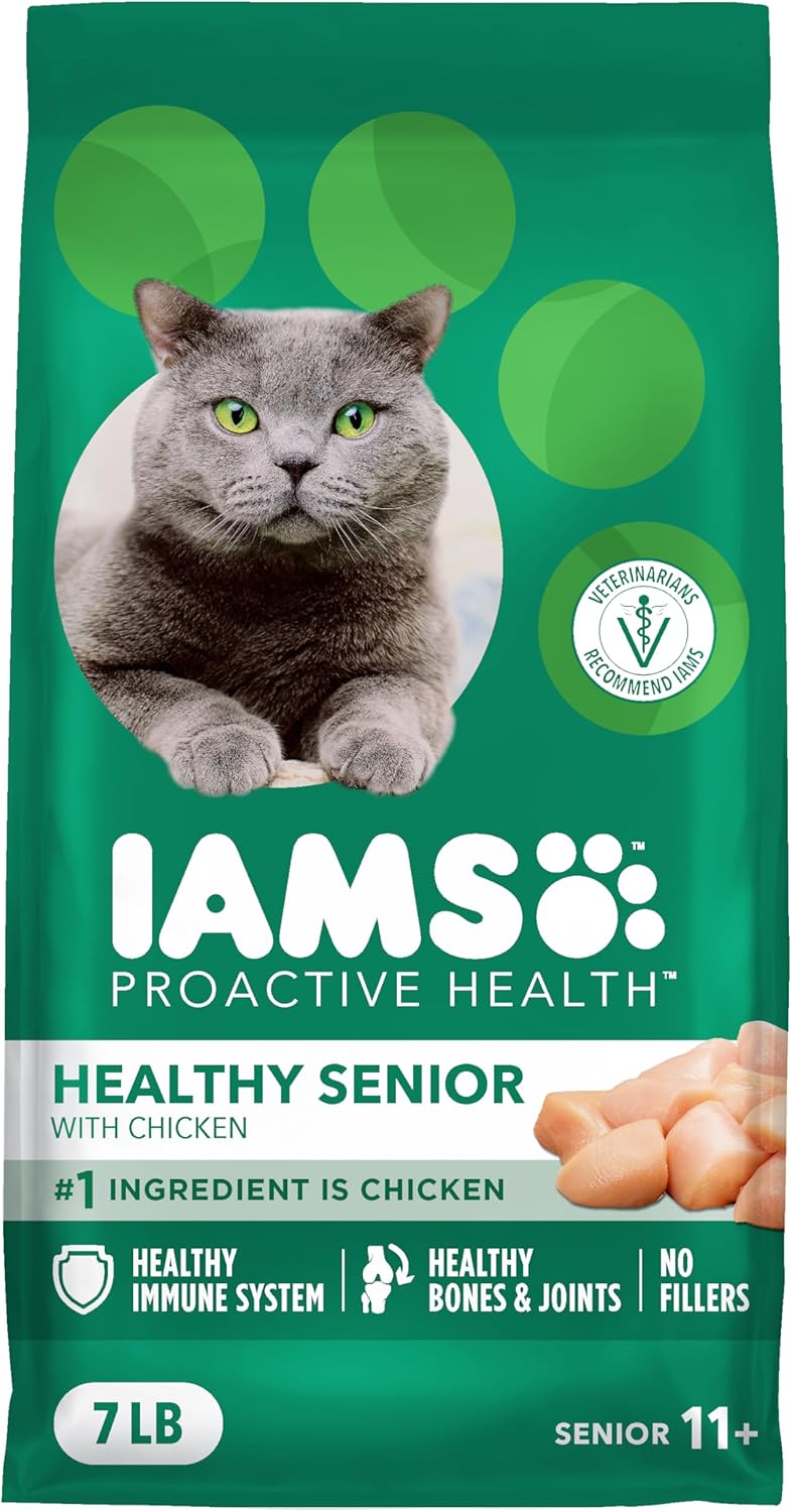 IAMS Proactive Health Healthy Senior Dry Cat Food with Chicken, 7 lb. Bag