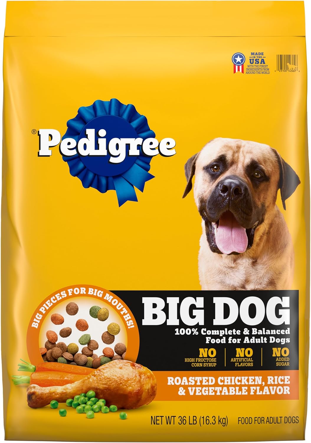 Pedigree Complete Nutrition Big Dog Dry Dog Food, Roasted Chicken, Rice and Vegetable Flavor, 36 lb. Bag