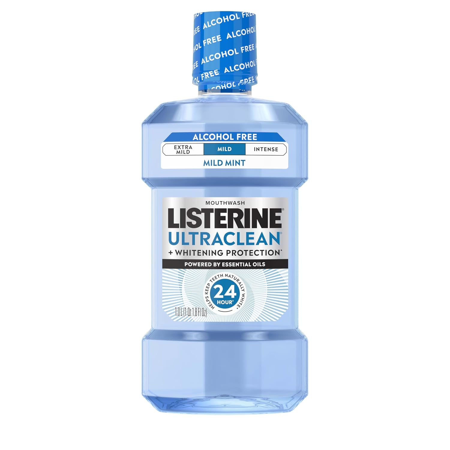 Listerine Ultraclean Alcohol-Free Mild Mouthwash + Whitening Protection*, Alcohol Free Tartar Control Oral Rinse Provides Fresh Breath. Mild Arctic Mint Flavor, 1L