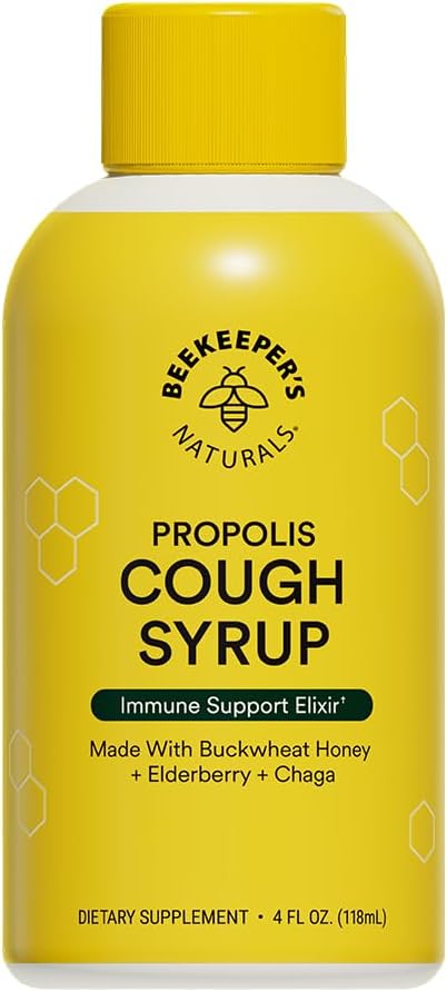 Beekeeper's Naturals Propolis Honey Cough Syrup Daytime for Adults, 4 oz