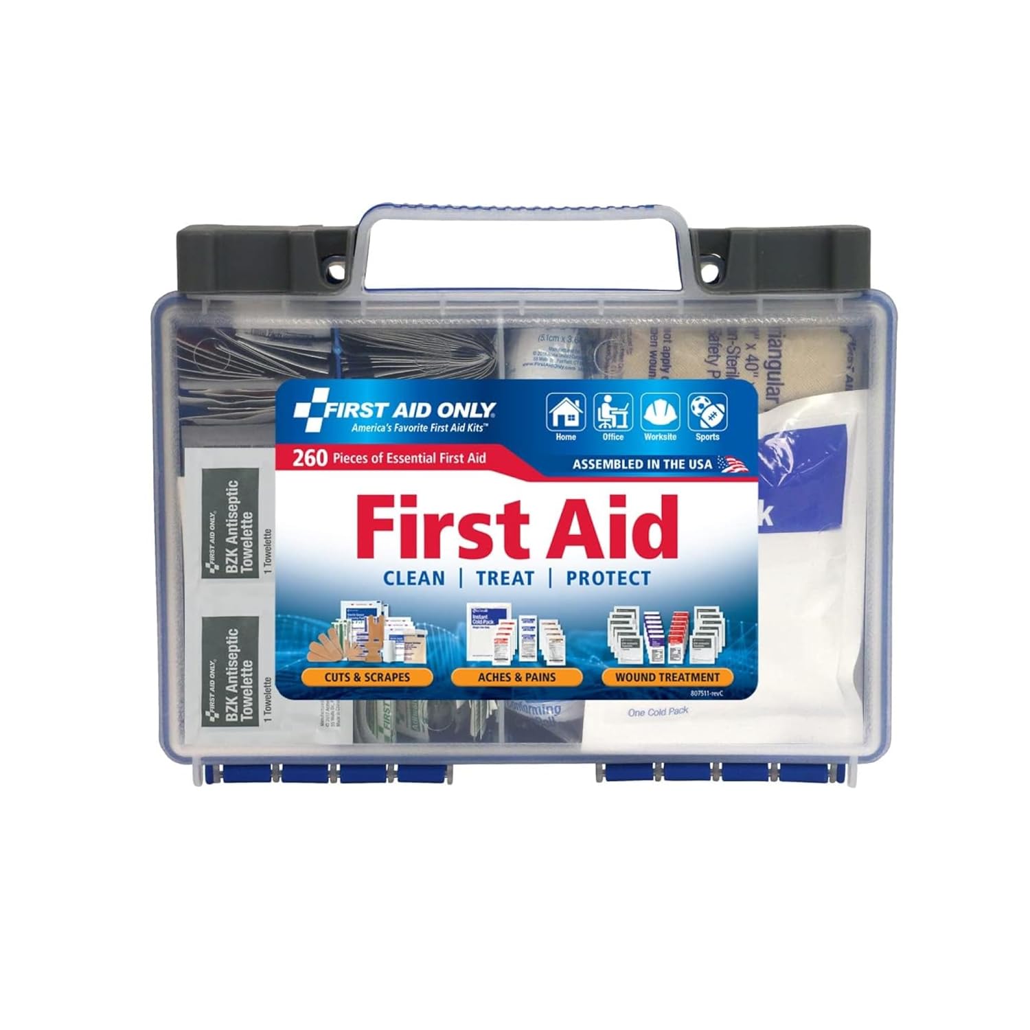 First Aid Only 91248 OSHA-Compliant First Aid Kit, All-Purpose 50-Person, Home, and Car, 260 Pieces