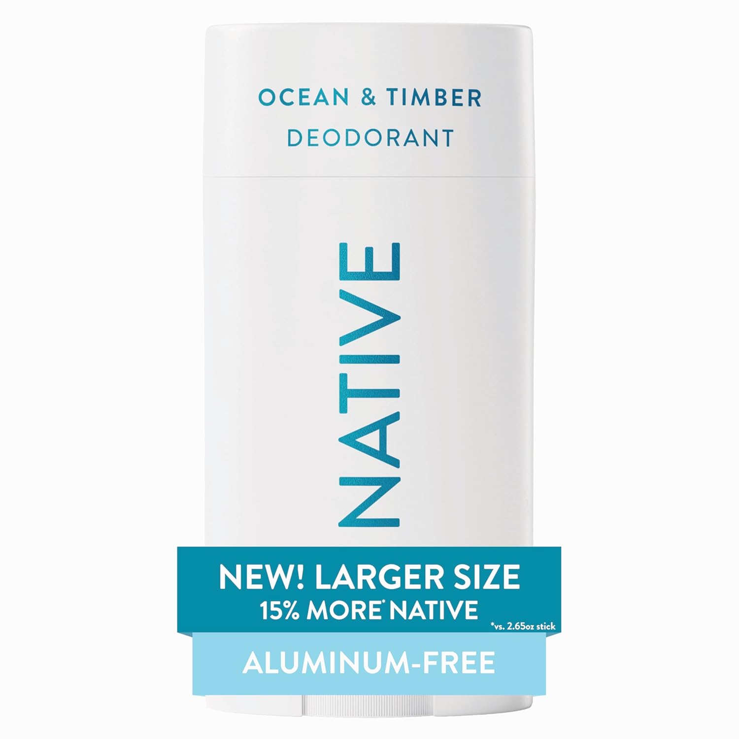 Native Aluminum Free Deodorant, Ocean & Timber, 72 Hour Odor Control, for Women & Men, 3.1 oz