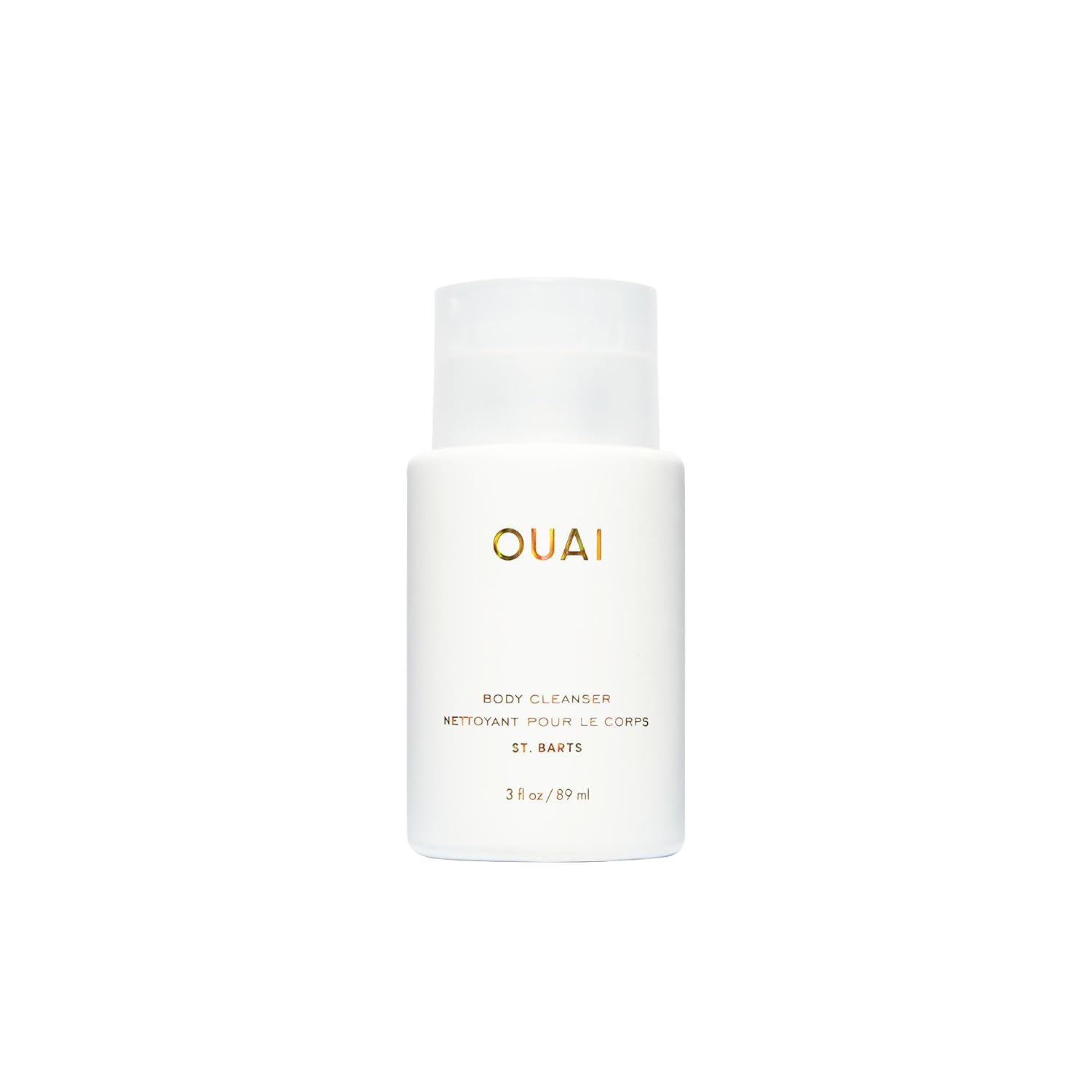 OUAI Body Cleanser, St. Barts Travel Size - Foaming Body Wash with Jojoba Oil & Rosehip Oil to Hydrate, (3 fl oz)