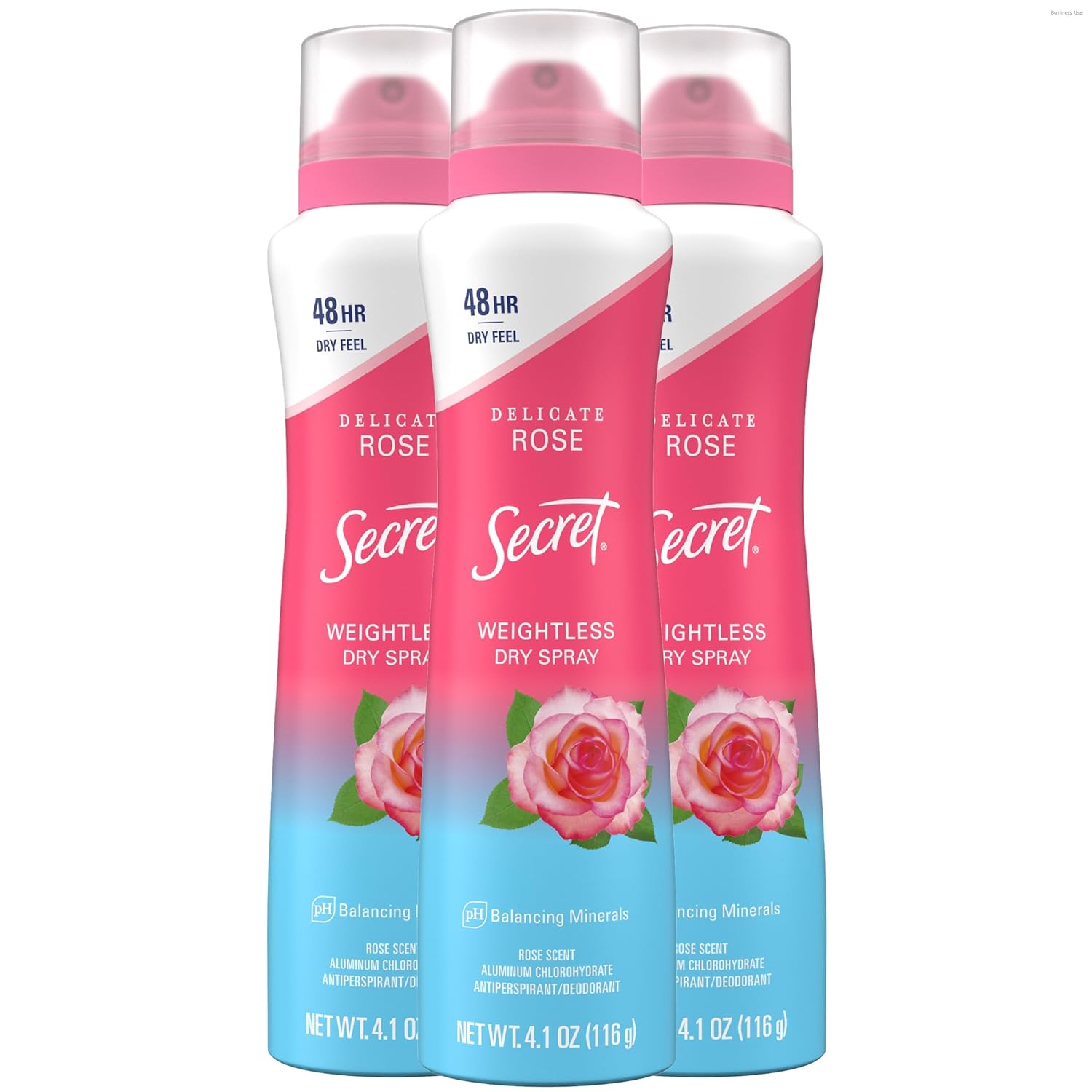 Secret Dry Spray Antiperspirant Deodorant for Women, 48hr Weightless Sweat & Odor Protection, 4.1 oz (Pack of 3)
