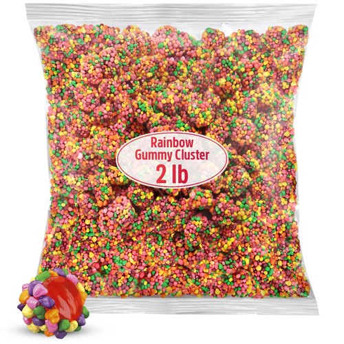 Gummy Clusters Rainbow Bulk  Individually Wrapped 2 lb